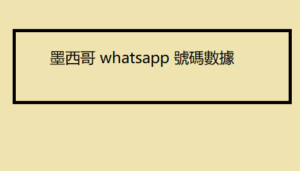 墨西哥 whatsapp 號碼數據